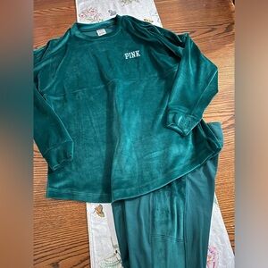 Pink Victoria’s Secret jersey style long sleeve, top and matching leggings